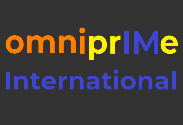 omniprIMe logo.  Orange omni, yellow pr, blue IM, yellow e